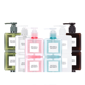 Vaciar 250 ml ámbar verde azul rosado plástico PETG Square Spray Hotel botellas de champú - Product Image 1