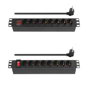 1.5U P8 CE RoHS 19 ''8วิธี1U เยอรมันซ็อกเก็ตเสียบหน่วยจำหน่ายไฟฟ้า PDU