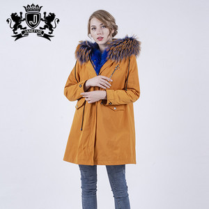 Moda elegante <span class=keywords><strong>mujer</strong></span> larga de piel de zorro Polo chaqueta de invierno de las mujeres <span class=keywords><strong>Parka</strong></span> - Product Image 2