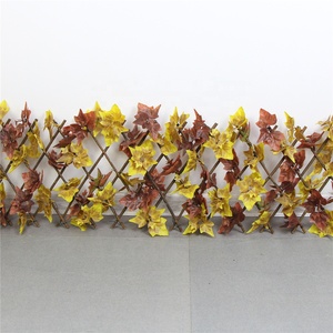 Clôture en treillis de saule à feuilles artificielles extensible avec feuilles artificielles, cadre en PVC imperméable et écologique pour l'ombrage - Product Image 2
