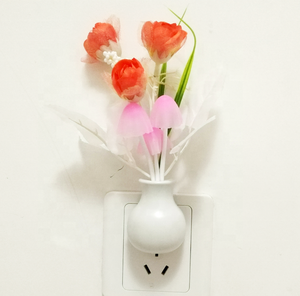 Tulipano Plug in colore che cambia la luce notturna del bambino LED luce notturna a fungo <span class=keywords><strong>luci</strong></span> da parete piccola lampada a Led - Product Image 1