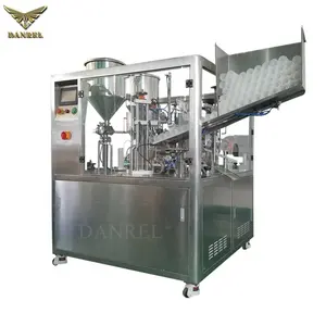 Fully Automatic Cosmetic Gel Tube Filler Squeeze Soft Plastic Tube Filling Machine with Mixer and Pump DANREL DR-2020T