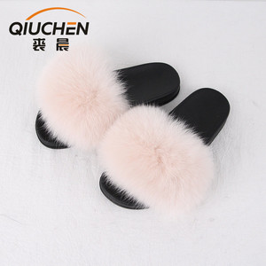 Super doux hiver chaud mignon renard fourrure pantoufles pour les filles pour vente - Product Image 6