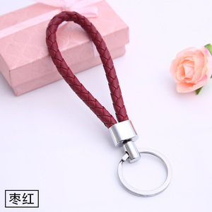 Handmade Woven Leather Keychain <strong>Men</strong> Women Braided Leather Rope <strong>Key</strong> Holder Round Car <strong>Key</strong> <strong>Ring</strong> for Promotional - Product Image 5