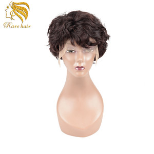 Super caliente natural cabello <span class=keywords><strong>peruano</strong></span> marrón encaje peluca venta al por mayor rizado corto de 8 pulgadas de - Product Image 1