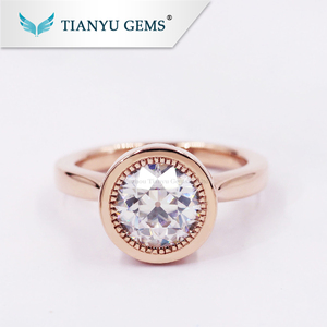 14 K/18 k blanco oro/amarillo 1 quilates siempre uno DEF vvs diamante sintético anillo de compromiso precio de anillo - Product Image 1