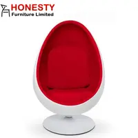 Oval Egg Shaped Fiberglass Pod Chair, Standing Swivel