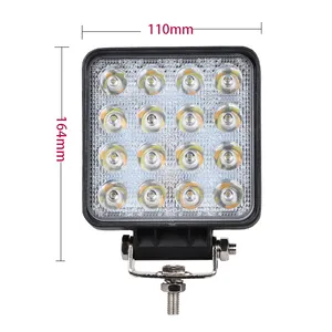 Nhà Máy Bán Buôn Màu Kép 4 Inch Offroad LED Công Việc Nhẹ Vuông Xe 48 Wát Led Tự Động Làm Việc Ánh Sáng