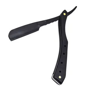 Venta al por mayor plegable cuchillas inoxidable Acero de seguridad borde recto cuchillo de afeitar para hombre bigote barba maquinilla de afeitar