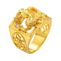 AR71202701 Xuping Rồng 24K Vàng Mạ Đồng Thau Đồ Trang Sức + Nhẫn Trang Sức + Dubai Vàng Nhẫn Mens Đồ Trang Sức