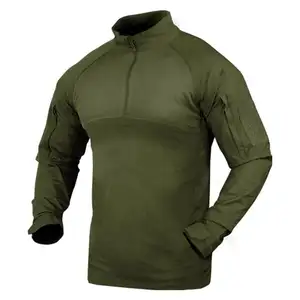 Оптовая продажа Высокое качество 100% хлопок армейский зеленый открытый боевой рубашка с длинными рукавами