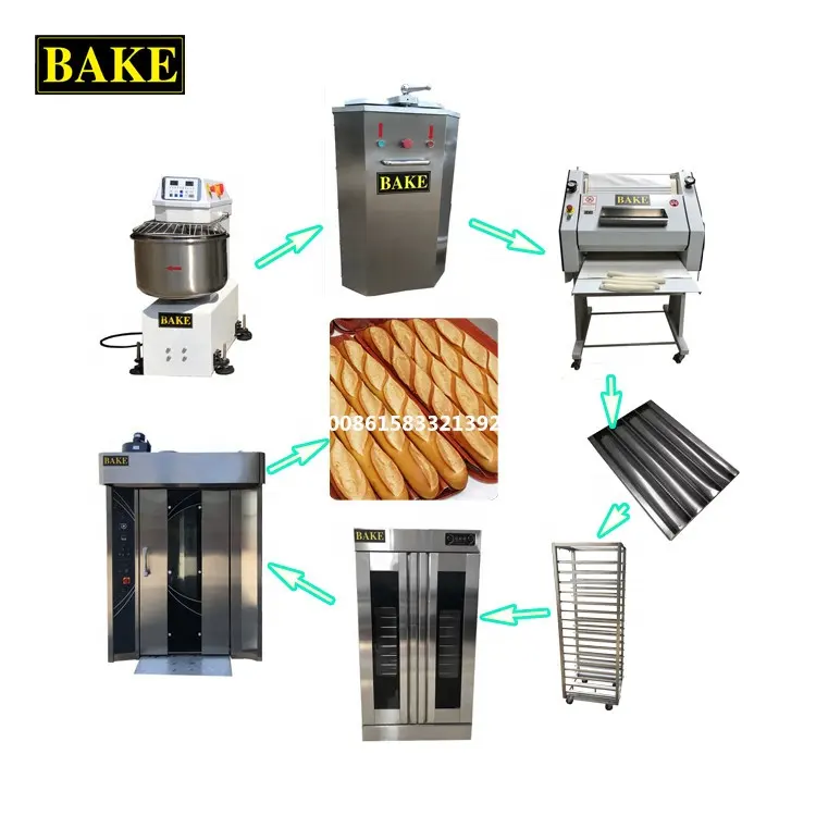 Luxury Quality Complete Set French Loaf Bread Baguette Stick Making Machine For Bakery
