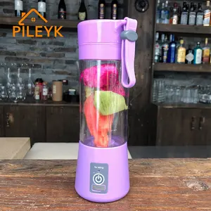 380ml 2/4/6 Blades Rechargeable USB Mini Portable blender Juicer Cup Making Juice/ Smoothie/ Baby Food/ Puree/ Jam with bottle