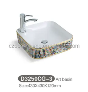 D3250CG-3 Sıcak satış seramik cam mozaik sanatı havzası renk lavabo