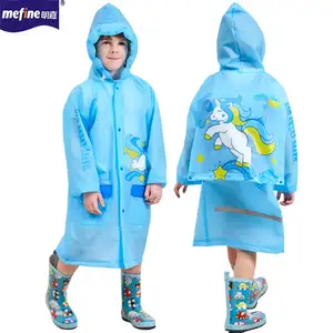 Promotional Custom Thick EVA Blue Kids Children's Cartoon Raincoat Waterproof For Kids