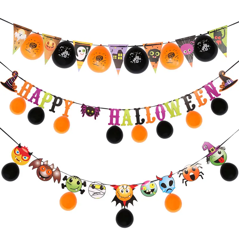 Cheap Wholesale Party Decoration String Streamer Paper Flag Halloween Banner