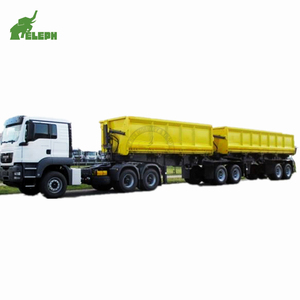 Caja Doble Side Tipper 20 + 20 40 CBM cubo metros de 3 ejes de referencia conectando Super Camión semi remolque volquete - Product Image 2