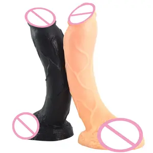 Vendita all'ingrosso preservativo di spessore lubrificante-FAAK 26 centimetri realistico curvo dildo giocattoli del sesso del sesso per adulti giocattoli erotici Juguetes sexuales spessore dildo per le donne
