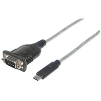 Cable Adaptador Serial USB Tipo-C FTDI RS232 DB9 Macho de 1.5 m, con Blindaje de Cobre Trenzado y Cubierta de PVC para Uso en Computadoras, Garantía de 1 Año