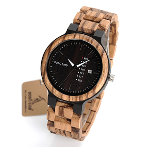 Orologio <span class=keywords><strong>da</strong></span> <span class=keywords><strong>Polso</strong></span> in Legno Riciclato con Logo Personalizzato, Movimento <span class=keywords><strong>al</strong></span> <span class=keywords><strong>Quarzo</strong></span> Giapponese, Stile Antico <span class=keywords><strong>per</strong></span> Uomo - Product Image 3