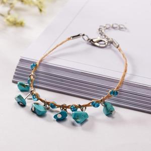Summer Minimalist Raw <strong>Amethyst</strong> Crystal <strong>Bracelet</strong> Multicolor Stone Weave Rope <strong>Bracelet</strong> for Women - Product Image 4