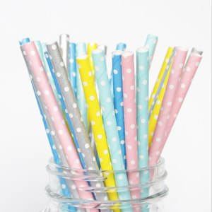China Venta caliente Polka Dot pajitas de papel para <span class=keywords><strong>Bar</strong></span> y CAFÉ Tienda - Product Image 2
