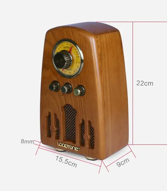 New design real wood retro radio portable vintage design