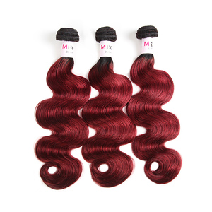 <span class=keywords><strong>La</strong></span> plupart des Promotions Vague de Corps Indien Remy de Cheveux Humains Tissage Rouge Couleur 99j Cheveux Brésiliens - Product Image 1