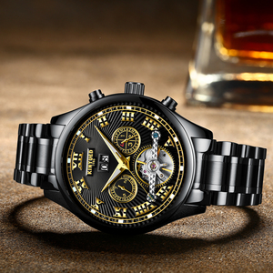 <span class=keywords><strong>Montre</strong></span> <span class=keywords><strong>KINYUED</strong></span> en acier inoxydable pleine brillance, résistante à l'eau 3ATM, <span class=keywords><strong>montre</strong></span> à aiguilles pour homme - Product Image 4
