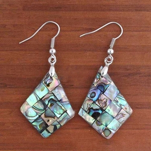 PANKOO Custom Ocean Series 925 Pendientes de gota chapados en rodio de plata esterlina Joyería de moda Concha de abulón de mar natural - Product Image 4
