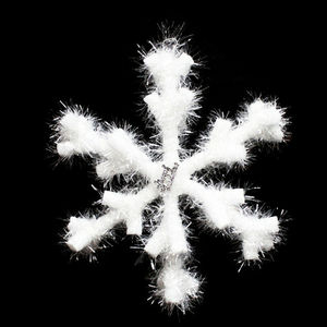 促销16厘米泡沫塑料圣诞白色雪花形装饰吊坠圣诞装饰品 - Product Image 6