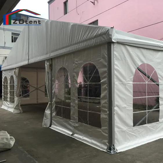 Carpas grandes para exteriores con ventana, venta al por mayor, 12x30m