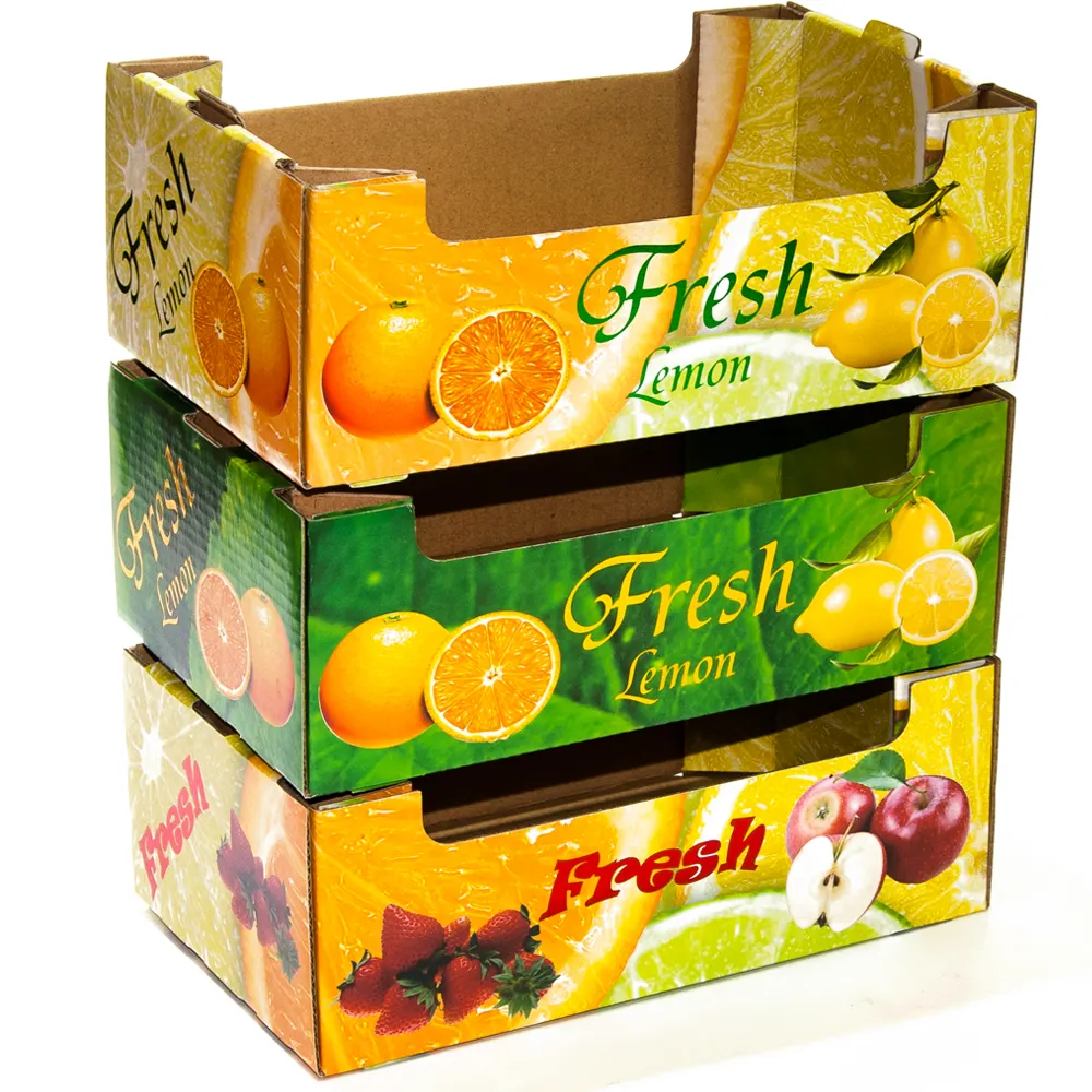 Pedido al por mayor barato se acepta embalaje de caja de frutas usado, plátano impreso personalizado para caja de cartón embalaje de frutas