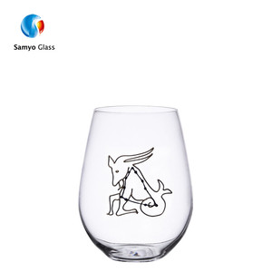 Clear Constellation eggshell <span class=keywords><strong>egg</strong></span>'s juice glass cup milk squarewave glass with handle - Product Image 5
