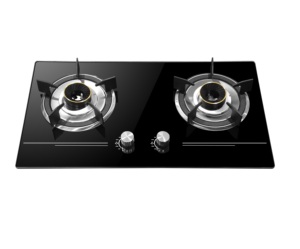 MIDUO 73cm Stainless Steel Gas Cooktop Stove Top 2 Burners Built-in Natural  Gas Cooker with Tempered Glass Black