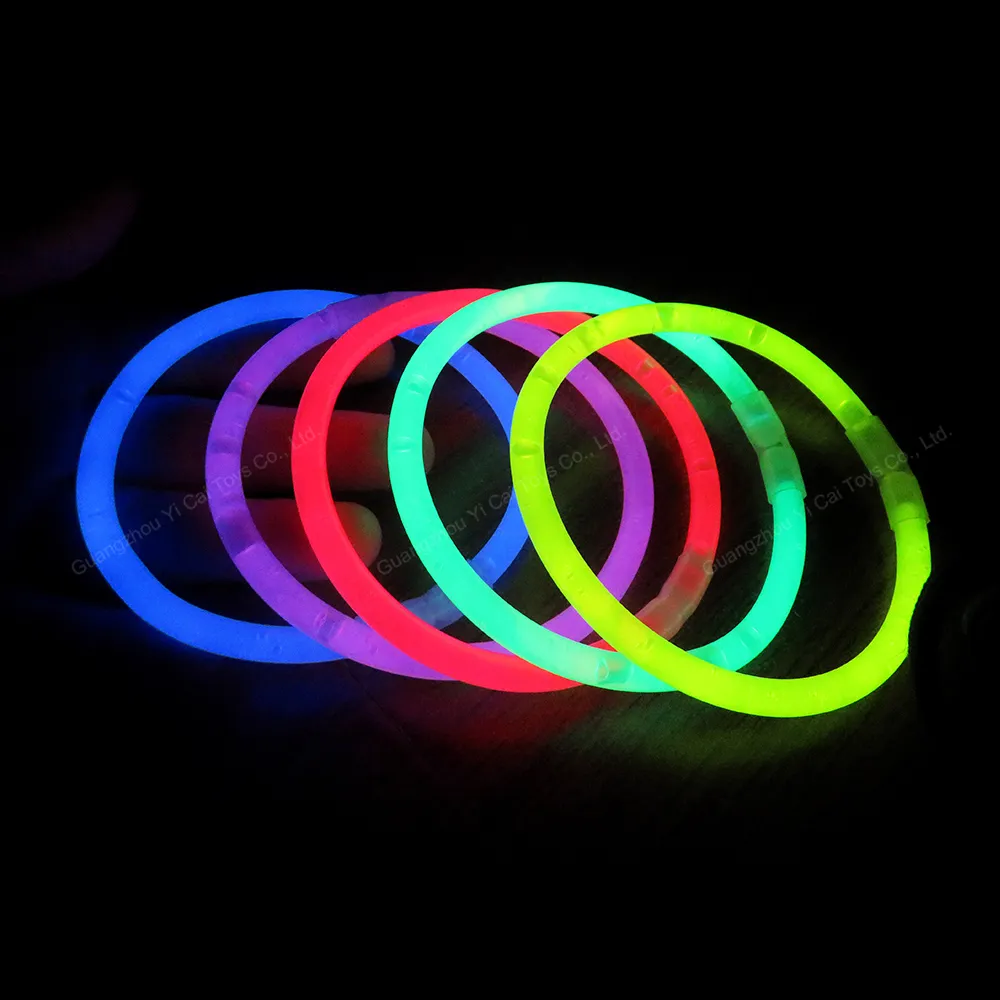 8'' bracelet glow stick for halloween customized brand 8 inch 8 color mixed glow stick bracelet