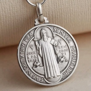 <span class=keywords><strong>De</strong></span> la <span class=keywords><strong>Biblia</strong></span> <span class=keywords><strong>los</strong></span> católicos y cristianos musulmán antiguo medallón <span class=keywords><strong>de</strong></span> plata moneda colgante collar - Product Image 4