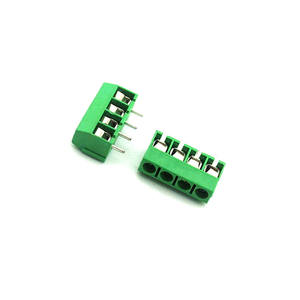 5 มม. <span class=keywords><strong>2</strong></span> <span class=keywords><strong>3</strong></span> 4 5 6 เสา PCB Mount สกรูสีเขียวตรง vatical Terminal Block - Product Image 1