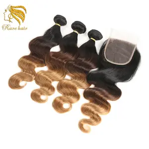 Ombre 1B/4/27/color de pelo para mujeres negras barato precio bajo tres tono Ombre armadura del pelo humano 3 paquetes