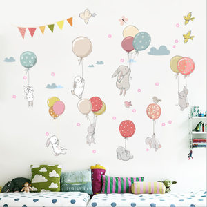 Cute Cartoon Stickers Murali Rimovibile Wall Stickers Ragazze Camera <span class=keywords><strong>Da</strong></span> Letto Della Decalcomania, Decorazione di Arte Decalcomanie Coniglio Autoadesivo Della <span class=keywords><strong>Parete</strong></span> - Product Image 1