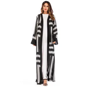China factory cheap price 2021 spring new modal Chiffon kimono kaftan dress Muslimah Arabic Islamic open abaya
