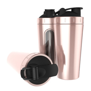800ml En Acier Inoxydable Bouteille de Secoueur de Protéine Lave-Vaisselle Sport Mélangeur Bouteille <span class=keywords><strong>D</strong></span>'eau Shaker avec Fenêtre Visible Étanche - Product Image 3
