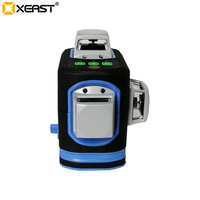 Niveau laser professionnel XEAST XE-68G Pro 3D 12 lignes, fonction de nivellement croisé, avec trépied, rotation verticale et horizontale