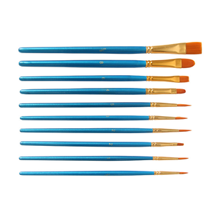 Art Fournitures 10 pièces Ensemble Durable Lisse Nylon Cheveux Acrylique Aquarelle Peinture Artiste Brosses - Product Image 2