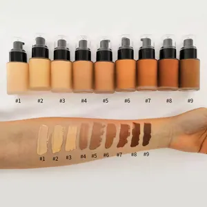 OEM底座Para Cara En Maquillaje 9色液体化妆粉底防水制作您自己的品牌低最小起订量