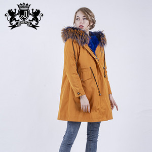 Moda elegante <span class=keywords><strong>mujer</strong></span> larga de piel de zorro Polo chaqueta de invierno de las mujeres <span class=keywords><strong>Parka</strong></span> - Product Image 3