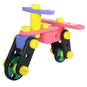 构建块玩具套件组装螺丝汽车建筑建筑 Diy 木车辆玩具