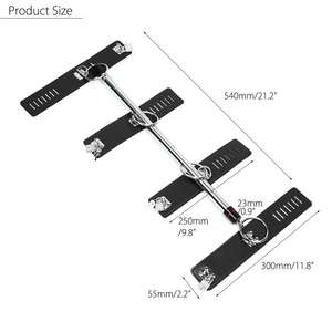 Giochi per adulti in acciaio inossidabile Sex Bondage Restraint manette in pelle caviglia Erotic Bondage Rope Bed Tool Spreader Bar - Product Image 3