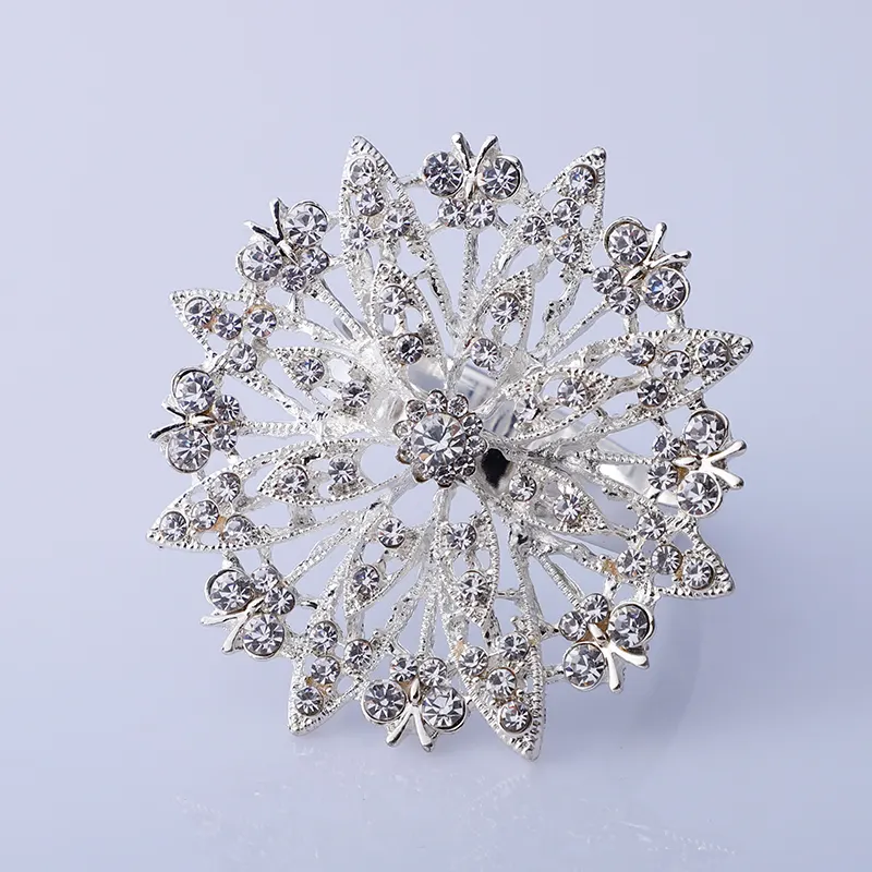 2019 nueva colección de diamantes de imitación de cristal anillos de servilleta para bodas broche de diamantes de imitación anillos de servilleta <