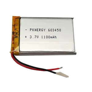 用于遥测模块的lp 603450 3.7v扁平锂聚合物灯可充电电池1100mAh